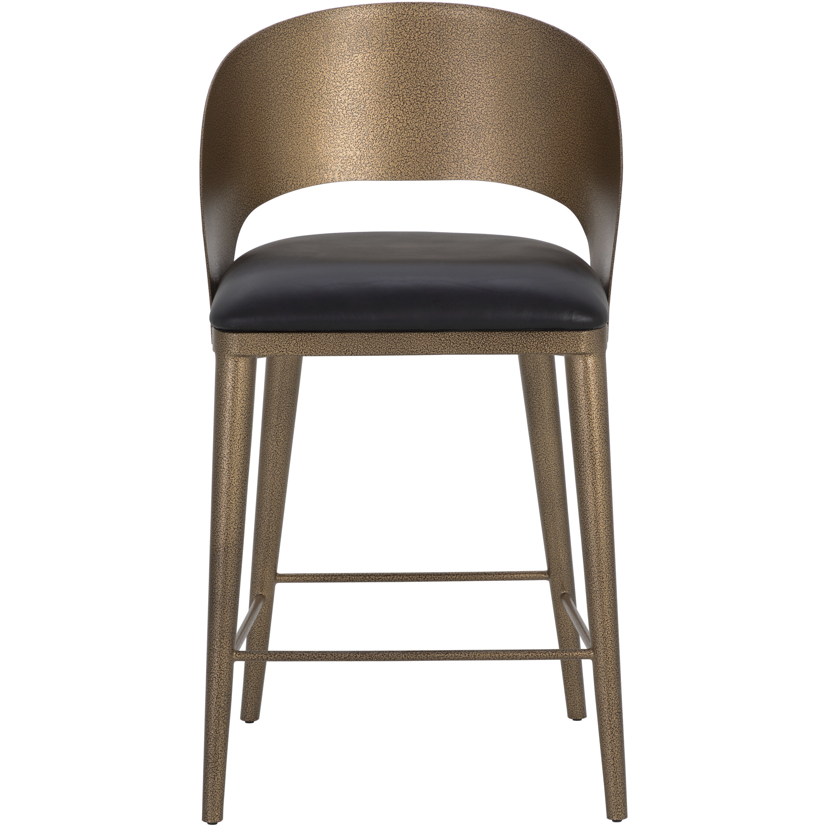 Dezirae 37 inch Antique Brass / Charcoal Black Leather Counter Stool